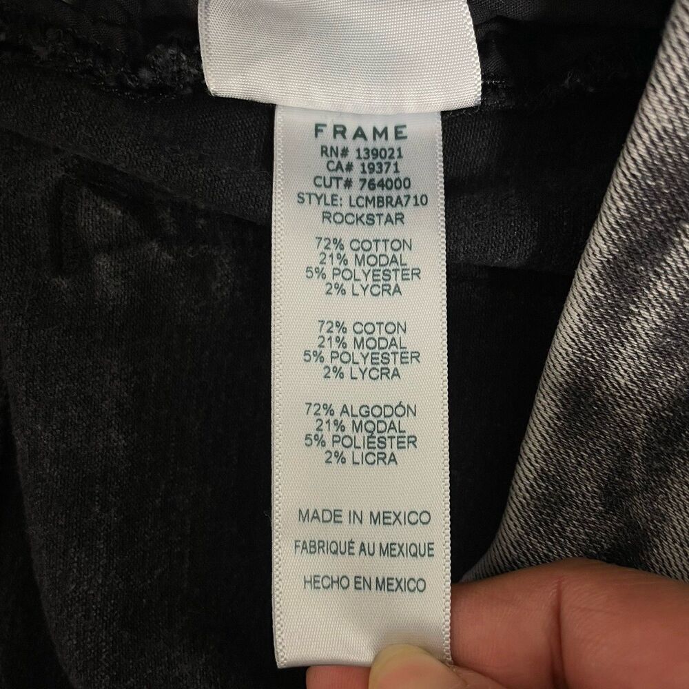 Frame Le Crop Mini Boot High-Rise Women's Sz 30 Black Charcoal Wash Stretch Jean - Picture 8 of 8